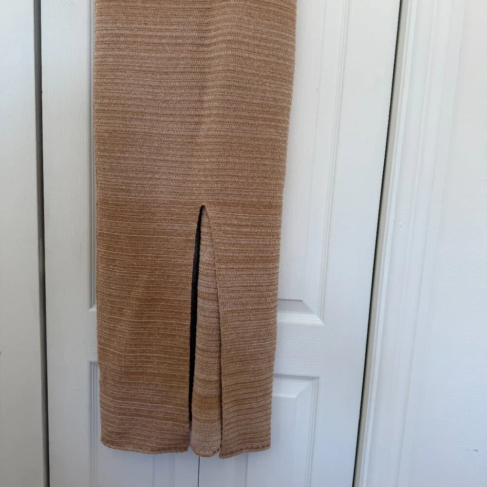 Beige Crochet Knit Backless Maxi Dress - Picture 3 of 8
